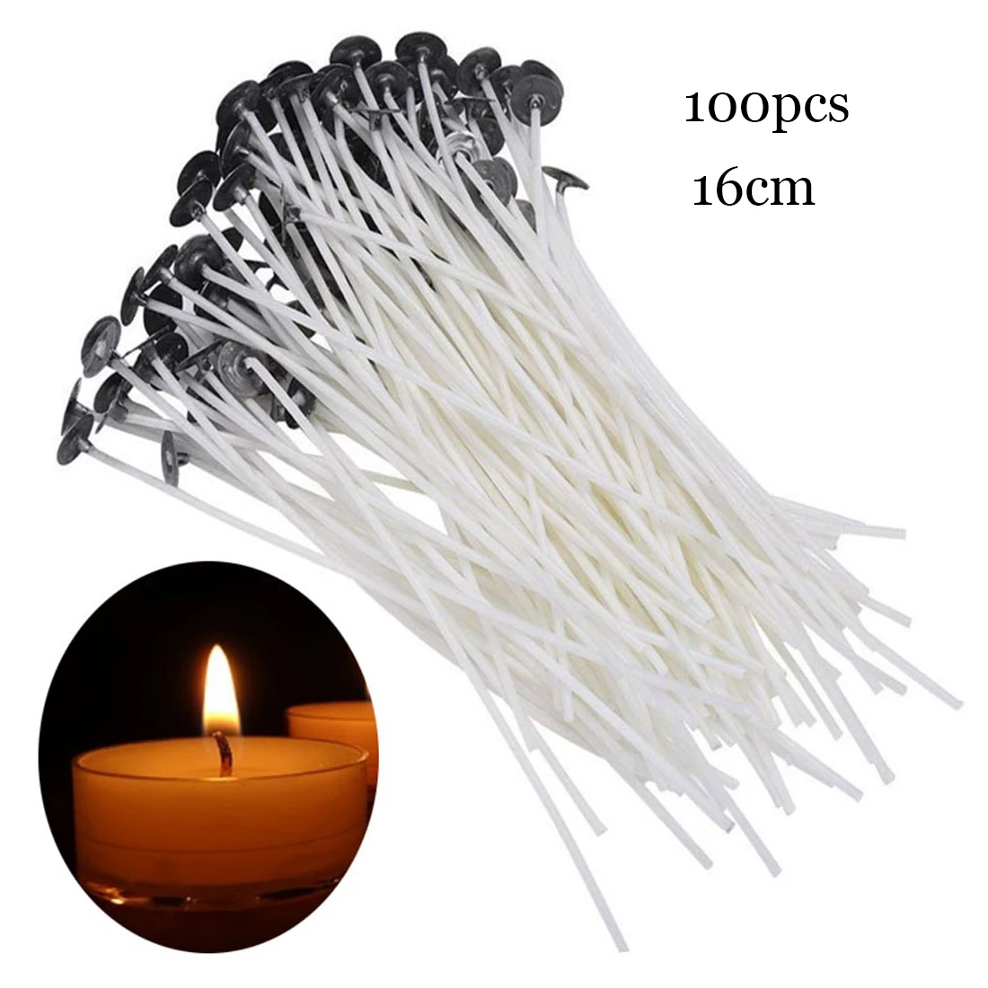 9cm/12cm/16cm/20cm/ 61m Woven Cotton Wicks Wholesale Handmade Candle Making Materials High-quality Smokeless Wick Accessories 16cm